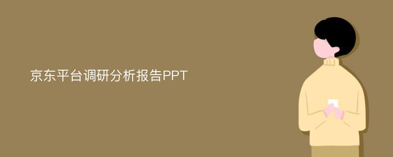 京东平台调研分析报告PPT